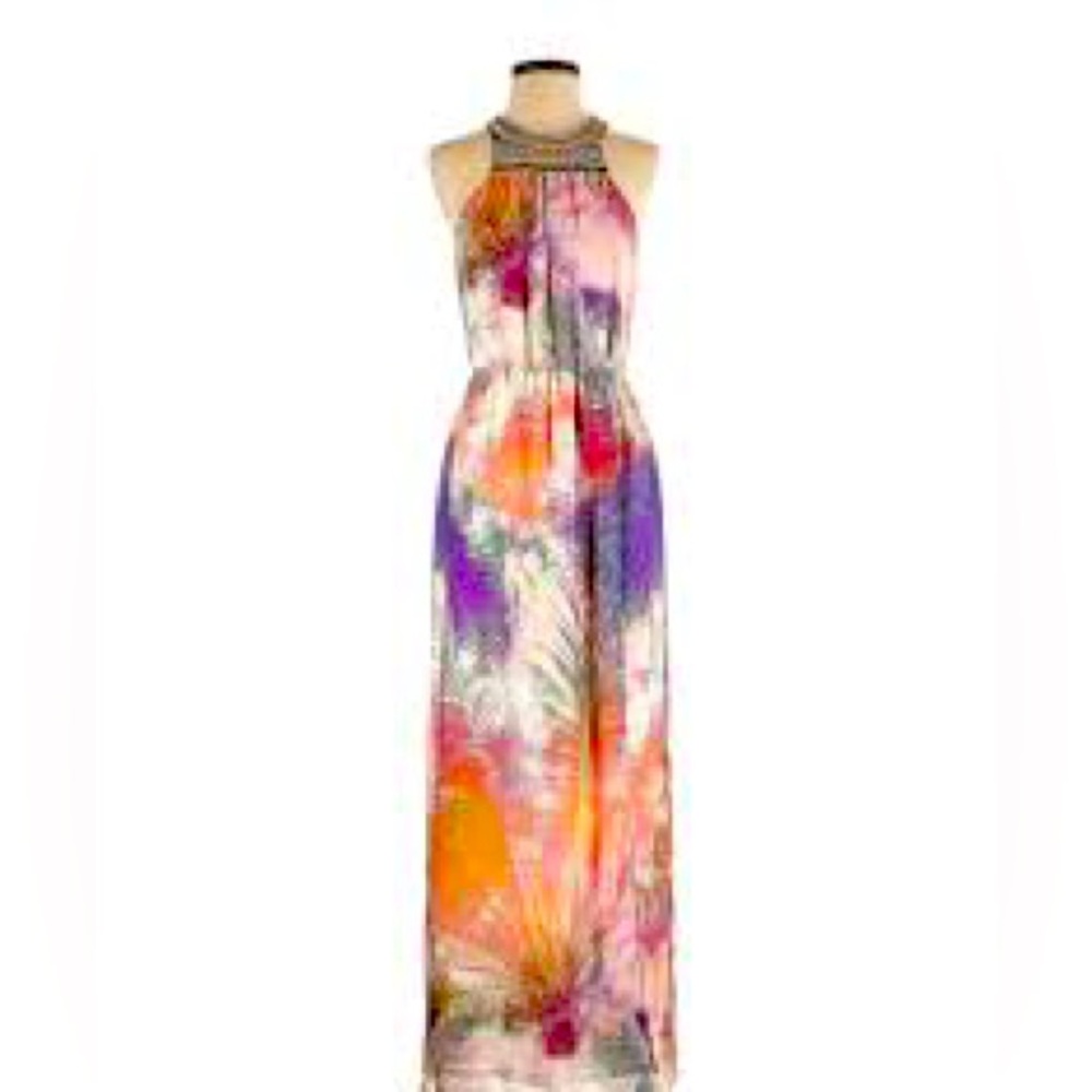 Charlie Jade tropical long dress with slit